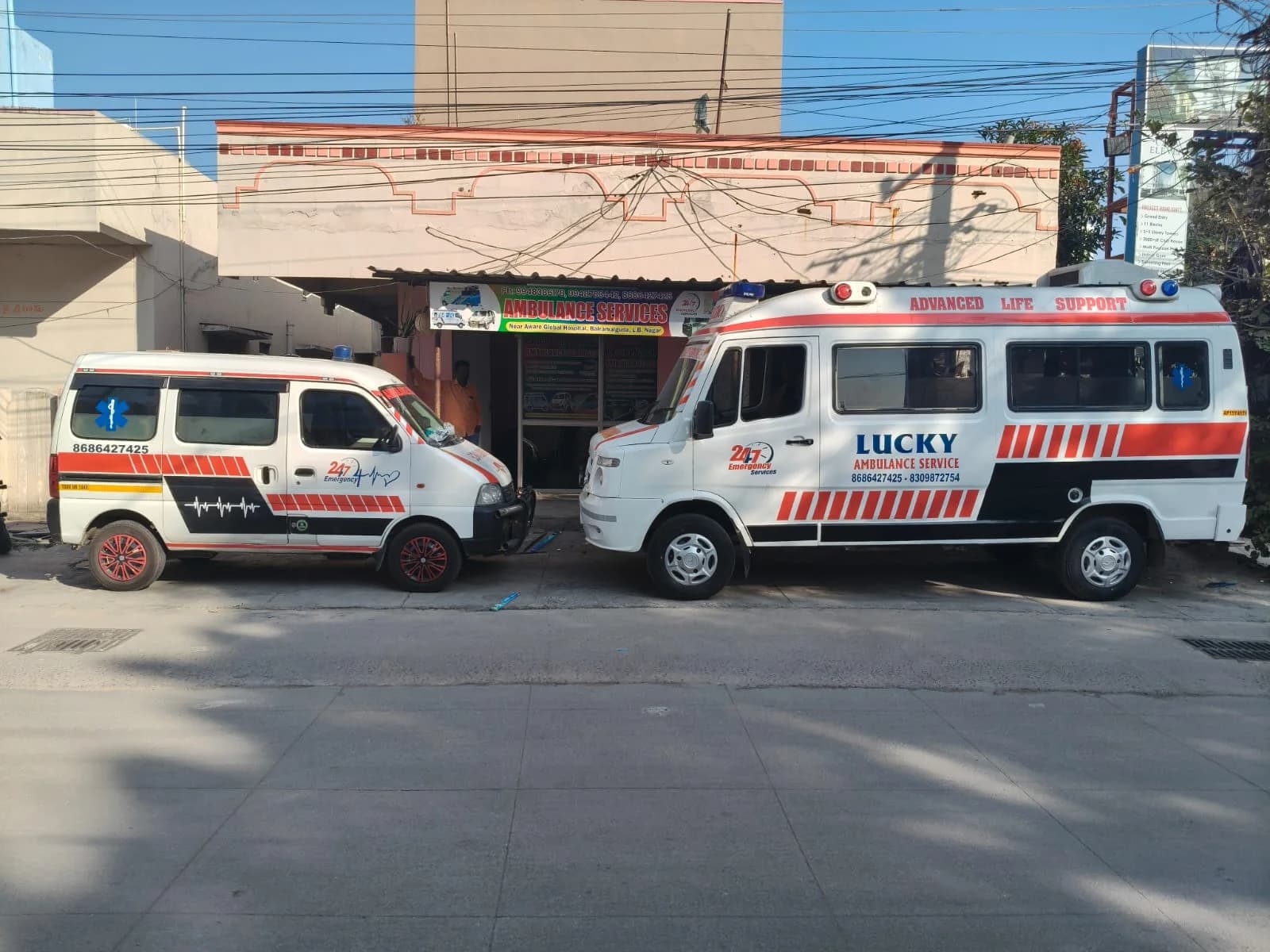 Best Ambulance Service ambulances outside our Hyderabad office